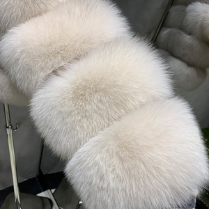 <span class=keywords><strong>Veste</strong></span> en Fourrure de Renard Douce Naturelle Mode Hiver 2025 Beige pour Femme - Product Image 5