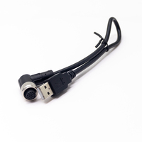 M12 USB-Kabelstecker, männlich/weiblich, elektrischer, wasserdichter, runder Signalstecker aus Kunststoff mit Abschirmung, Modell 17P, 1 m
