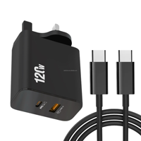 Chargeur USB 120W Type C Adaptateur de voyage pour téléphone portable à charge rapide Chargeur mural 120W pour Huawei/Xiaomi/Samsung/Honor/Oneplus