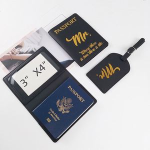 Porta Pasaportes de Viaje de Piel Sintética con Estampado Dorado para Hombre y Mujer, Sin Cierre, Juego de Etiquetas para Equipaje, Logotipo Personalizado Disponible - Product Image 4