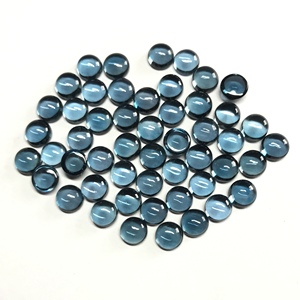 หินอัญมณีทรงแบนทรงหลวมเกรด AAA 6มม. 7มม. พลอยโทแพซธรรมชาติทรงลอนดอนสีฟ้า - Product Image 2