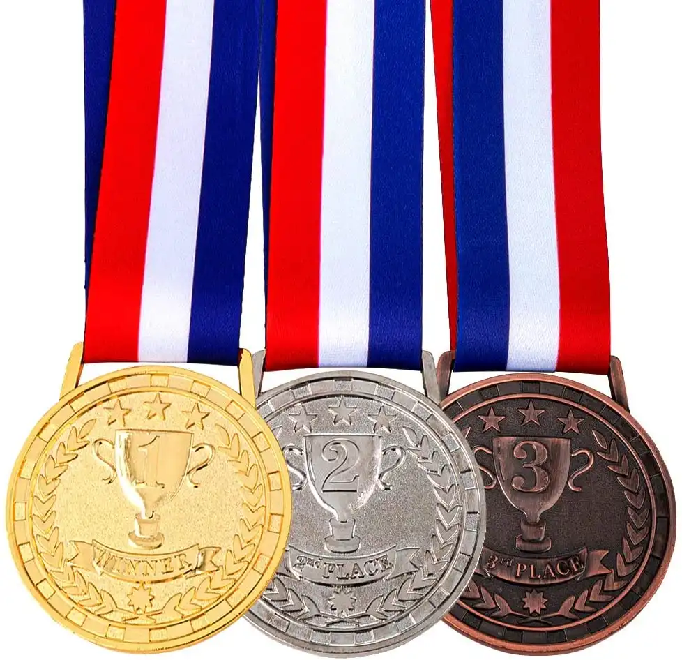 Medals/medals de liga de zinco, medalhas personalizadas de liga de zinco, dourado e prateado para esportes, maratona, ouro rosa e metal