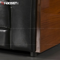 Canapé d'angle en cuir HAOSEN S083 avec décoration en grain de bois classique pour bureau