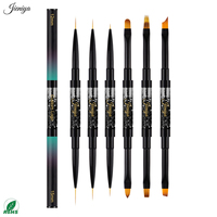 Pinceaux à ongles professionnels à double tête avec logo personnalisé et dégradé de couleurs pour salons et manucures à domicile