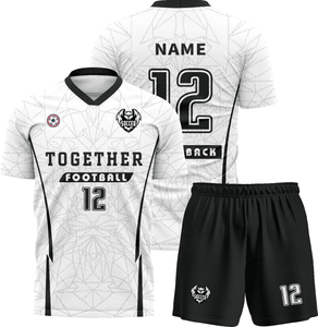 Musim 2025 kustom pria dewasa baju sepak bola 100% poliester sejuk cepat kering leher kru pakaian sepak bola lengan pendek - Product Image 1