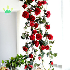 Rose artificielle simulée fleurs de jardin <span class=keywords><strong>plantes</strong></span> suspendues décor de mariage vigne faux jardin suspendus vignes pour décor de mariage - Product Image 5