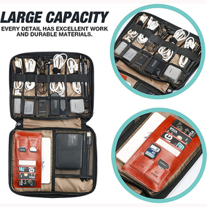 Electronics Bag, Electronic Accessories <strong>Cable</strong> Organizer Travel Bag for Flash Disk <strong>USB</strong> Drive Charger Power Bank Memory Card