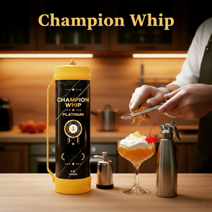 Cilindro de Gas Dióxido de Carbono Champion Whip de 3 kg, Diseño Dorado y Negro, Tanque de CO2 de 4.5 L con Entrega Local - Product Image 1