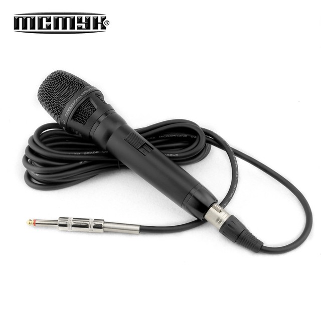 Professional Dynamic Metal XLR Connector Cardioid Polar Home Singing Microphone Set Wired Amplifier Noise Cancelling Lightweight