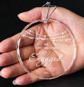 Newly Couple Wedding Gift Engaged Christmas Ornament Crystal Christmas Tree Decoration Personalized <b>Keepsake</b> - Product Image 4