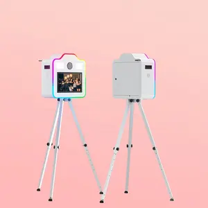 Mới nhất 15.6 inch màn hình cảm ứng ma thuật Photo Booth Wedding party Selfie DSLR Máy ảnh photo Booth với RGB vòng ánh sáng bao quanh