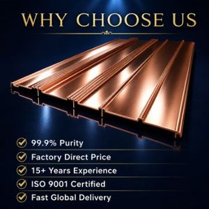แผ่นทองแดงฮงเย่ T2 สีแดง ความบริสุทธิ์ 99.9% ขัดเงา สำหรับงานเชื่อม งานดัด งานกันน้ำ สำหรับโครงการเขื่อน สะพาน อุโมงค์ และงานไฮดรอลิก - Product Image 1