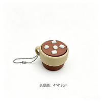 Porte-clés anti-stress imprimé en 3D en forme de tasse à café, jouet de pression pour latte art, pendentif anti-stress pour les doigts, vente en gros personnalisée