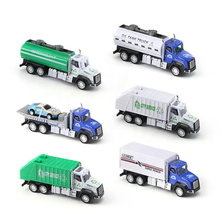 Alloy Toys Pull Back Vehicles Diecast Cars Metal Car Toy for Kids City Car Mini Oil Tank Truck
