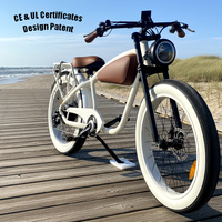 Bicicleta Eléctrica Vintage Personalizada de Alta Velocidad de 500 W con Neumáticos Gruesos para Programas de Marca OEM