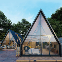 Casas Pequeñas Modernas Listas para Enviar Kit Prefabricado de Lujo con Estructura de Acero en Forma de A Casa Triangular Prefabricada