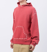 Pull-over à capuche en coton épais de bonne qualité personnalisé avec coutures contrastées Sweats à capuche unis pour hommes en éponge française
