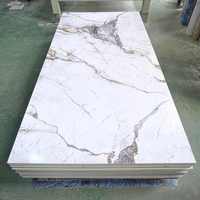 Feuille de marbre UV de haute qualité au design moderne Décoration murale Panneau mural en PVC imperméable pour l'intérieur