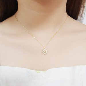 Collar de plata de ley <span class=keywords><strong>925</strong></span> con colgante de circón chapado en oro de 18K para mujer, joyería de moda al por mayor - Product Image 2