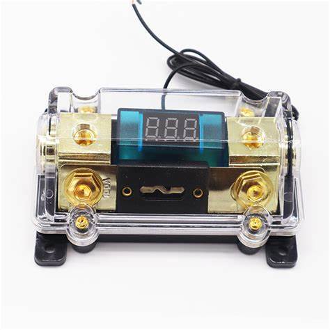 Car Audio 12V Automotive Digital Display Car Transparent Fuse Holder 0/2/4 Gauge Awg Anl Fuse Box with 100 Amp Fuse