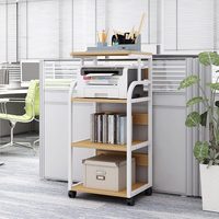 Rak Penyimpanan Printer Besi Modern Multifungsi, Rak Lantai Mobile untuk Meja, Organizer Mesin Fotokopi Rumah, Stand untuk Sekolah & Kamar Tidur