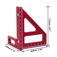 Règle de scribe de charpentier Règle de scribe de triangle à angle droit Règle en alliage d'aluminium