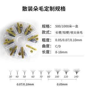 Private Label logo 500 1000 Loose <b>Premade</b> <b>Lash</b> <b>Fans</b> Handmade Promade Loose <b>Fans</b> Silk Mink <b>Lash</b> Extension Cashmere Matte Black - Product Image 4