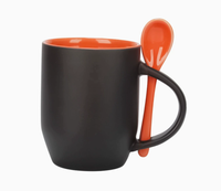 Mug à café en céramique 12 oz avec cuillère, logo personnalisé, cadeau promotionnel, entreprise, vente en gros, gobelet de voyage