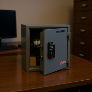 Coffre-fort en acier ignifuge DB Midsize pour bureau à domicile avec serrures à clés électroniques numériques à empreintes digitales Coffre-fort de sécurité - Product Image 2
