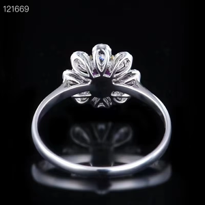 Anillo de Zafiro Rosa Natural con Corte Ovalado, Oro Sólido de 18K, Forma de Flor, Halo de Diamantes, Joyería Fina con Piedras Preciosas para Mujer - Product Image 4