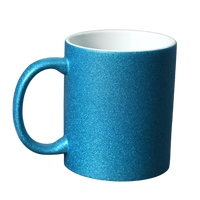 Prix usine coloré changeant tasse en céramique 11 oz blanc Sublimation coeur rouge poignée ronde paillettes tasse magique