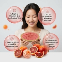 Premium gesproeid gedroogd bloedsinaasappelpoeder 100% natuurlijk fruitpoeder, voedingsmiddelkwaliteit, grondstof, monster, bulk levering, dranken, bakken, 100%