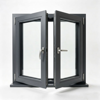 Ventana Abatible de Aluminio Moderna de Alto Rendimiento con Rotura de Puente Térmico, Doble Acristalamiento, Insonorizada, Ahorro de Energía y Resistente a Impactos