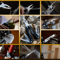 Couteau de poche multifonction en acier inoxydable, pinces pliantes, mini outils de réparation portables multi-usages pour l'extérieur