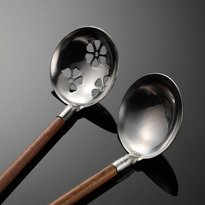Mới đến nhà bếp Rỗng ra lò nồi súp Skimmer muỗng công suất bằng gỗ xử lý thép không gỉ súp lò nồi 2020005 - Product Image 2