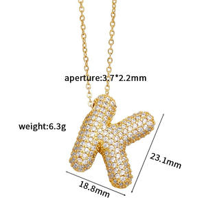 14K altın sıcak satış mektubu Charm 26 İngilizce mektup kolye zirkon kolye kolye DIY takı yapımı Charms - Product Image 6