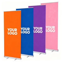 Bannière déroulante portable en aluminium avec logo personnalisé, support publicitaire, bannière déroulante avec support pour événements