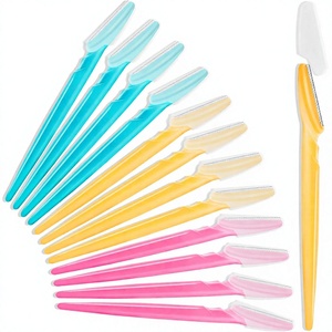 Lot de 12 rasoirs à sourcils et rasoirs multi-usages <span class=keywords><strong>pour</strong></span> le visage, <span class=keywords><strong>pour</strong></span> femmes et hommes, outils d'épilation faciale avec couvercle de protection - Product Image 1