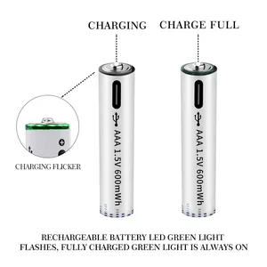 Tipo-C AAA Carga <span class=keywords><strong>Triple</strong></span> <span class=keywords><strong>A</strong></span> Baterías de iones de litio Micro USB Baterí<span class=keywords><strong>a</strong></span> <span class=keywords><strong>recargable</strong></span> de iones de litio 1,5 V - Product Image 5