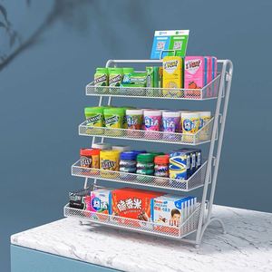 Cửa hàng tạp hóa bánh quy tráng miệng cà phê đậu sữa bia đồ uống có cồn uống chai đồ ăn nhẹ thực phẩm nhỏ kim loại giỏ hiển thị giá - Product Image 1