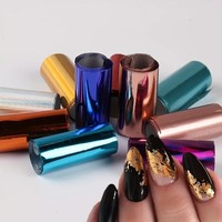 Fournitures pour ongles 10 couleurs effet miroir feuille d'aluminium bricolage décoration des ongles Sparkle Nail Foils