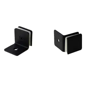 JL-725 Matte Black Square Wall Mount Clamp 90 องศาผนังกระจก Clamp