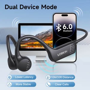 Auriculares Deportivos de Conducción Ósea LOBKIN V6.0, Resistentes al Agua IPX-6, Cancelación de Ruido ENC, Diseño de Gancho para la Oreja, Batería de 200 mAh, Dispositivo Dual - Product Image 5