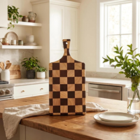 Acacia houten snijplanken voor keuken, charcuterie, slagerblok, serveerblad, fruit, brood, houten snijplank met ruitpatroon