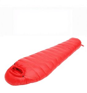 Sac de couchage de type momie ultraléger en tissu nylon, 3 saisons, pour adultes, épaissi, résistant au froid, avec capuche à visière pour le camping et les voyages - Product Image 1