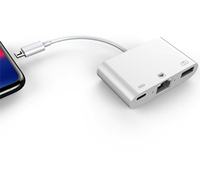 8-Pin zu RJ45 Konverter Netzwerkkarte 100M Gigabit Internet Laden Drei-in-Eins Live-Kabel-Konverter USB-Hub für iPhone