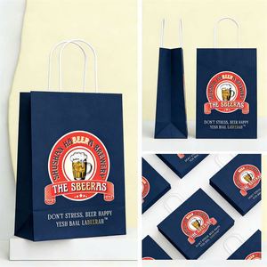 Custom <b>Extra</b> <b>Large</b> Kraft Paper Bag with Twisted Handle for Fast Food Takeaway <b>Printed</b> Logo Eco Reusable Wholesale - Product Image 4