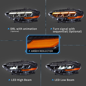 ไฟหน้า LED <span class=keywords><strong>VLAND</strong></span> สำหรับ Ford <span class=keywords><strong>Mustang</strong></span> 2018-2023 รุ่นที่ 6 แบบรีเฟรช พร้อมไฟ DRL สำหรับวิ่งกลางวัน และไฟเลี้ยวแบบ Sequential - Product Image 2