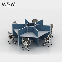 M & W Bureau de style moderne Mobilier professionnel Cloison modulaire Poste de travail Cabine de bureau