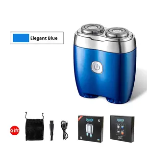 Mini Afeitadora eléctrica portátil para hombres Nueva afeitadora magnética de doble cuchilla de cuerpo completo con alimentación USB Totalmente lavable - Product Image 6